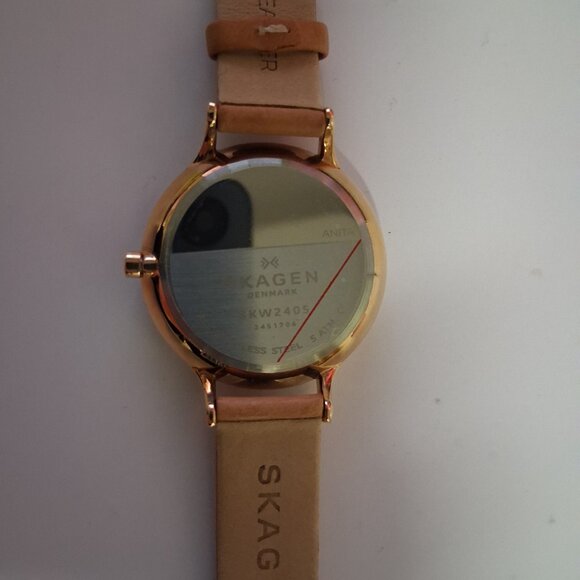 Skagen Women’s Anita Watch SKW2405 | Rose Gold-Tone & Brown Leather